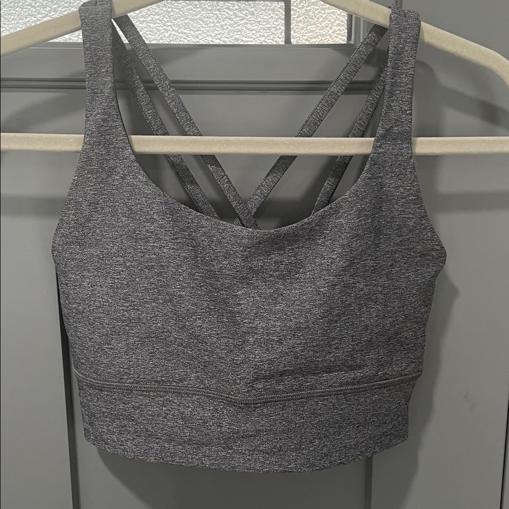 Lululemon Athletica Heathered Gray Long Waisted Strappy Sports Bra